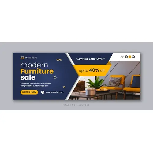 Furniture sale social media facebook cover and web banner template