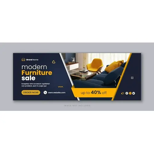 Furniture sale social media facebook cover and web banner template