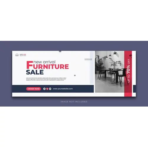 Furniture sale social media facebook cover and web banner template
