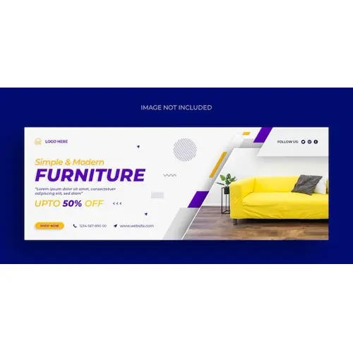 Furniture sale social media web banner flyer and Facebook cover photo design template