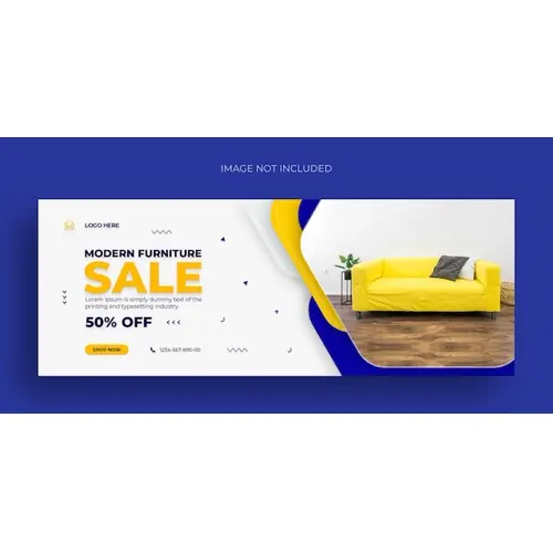 Furniture sale social media web banner flyer and Facebook cover photo design template