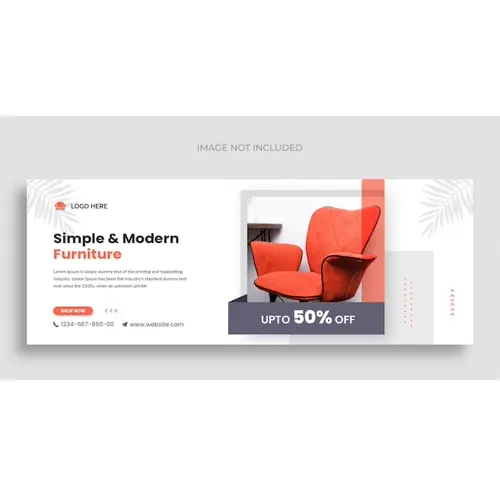 Furniture sale social media web banner flyer and facebook cover photo design template