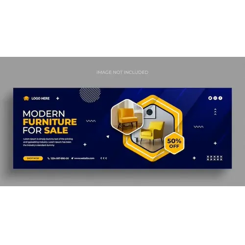 Furniture sale social media web banner flyer and Facebook cover photo design template