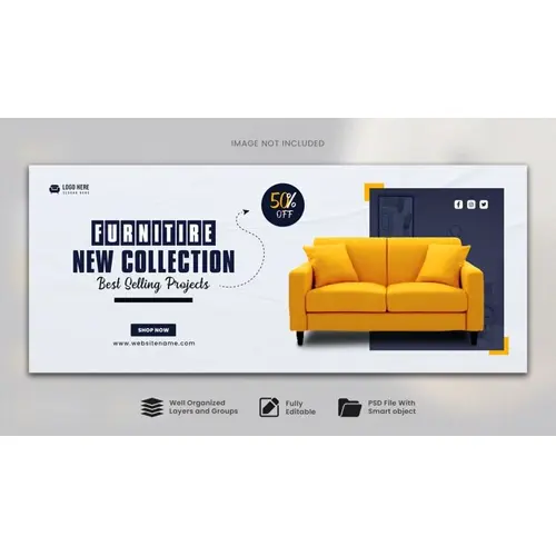 Furniture social media facebook cover template and web banner design
