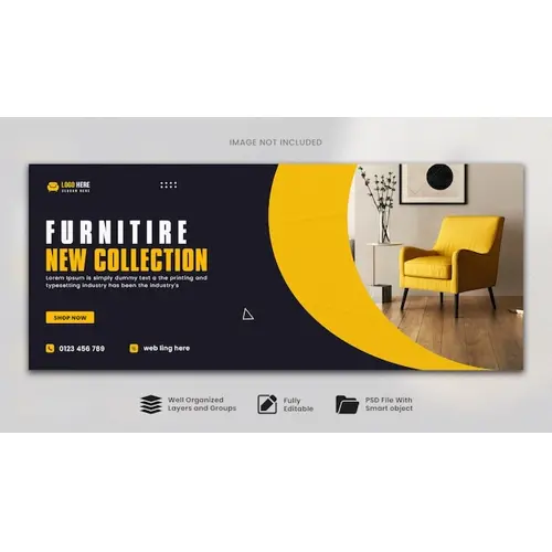 Furniture social media facebook cover template and web banner design