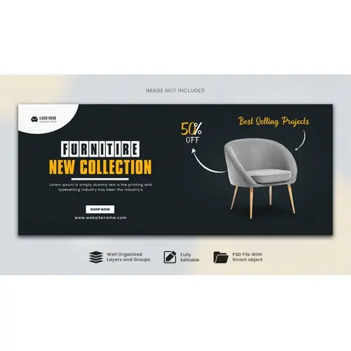 Furniture social media facebook cover template and web banner design