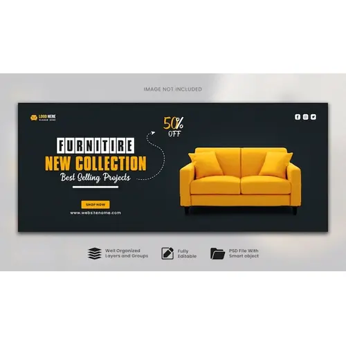 Furniture social media facebook cover template and web banner design