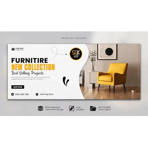 Furniture social media facebook cover template and web banner design