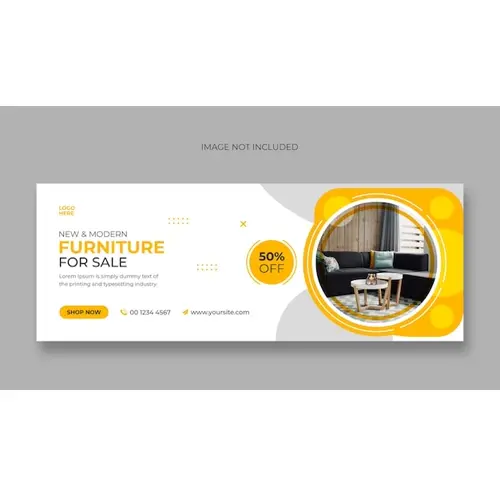 Furniture social media facebook cover and web banner template