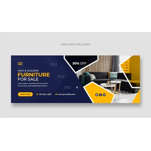 Furniture social media facebook cover and web banner template