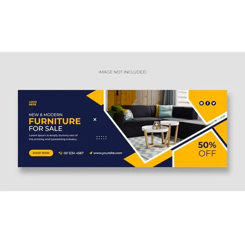Furniture social media facebook cover and web banner template