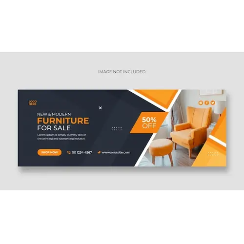 Furniture social media facebook cover and web banner template