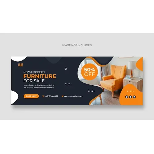 Furniture social media facebook cover and web banner template