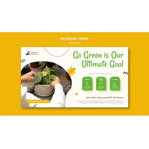 Gardening facebook cover template design