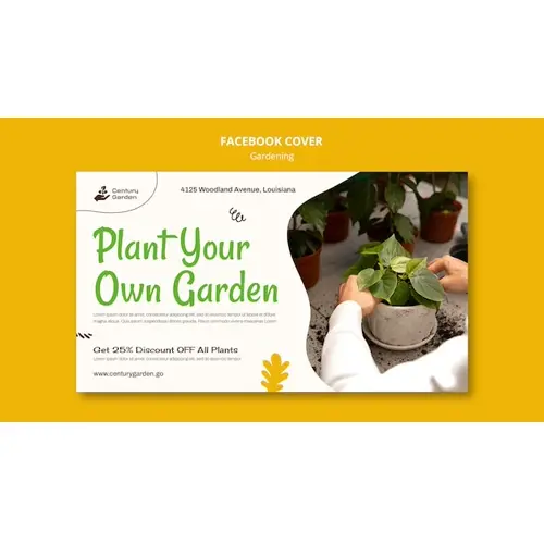Gardening facebook cover template design