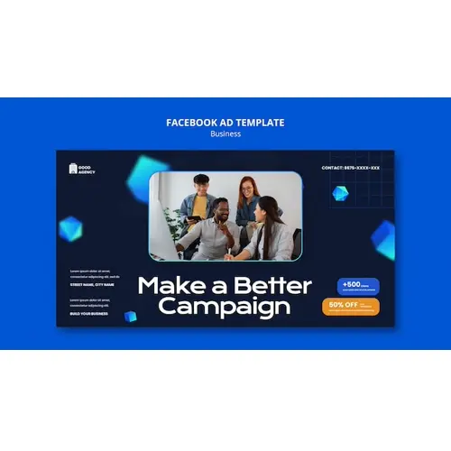 Geometric business campaign facebook template