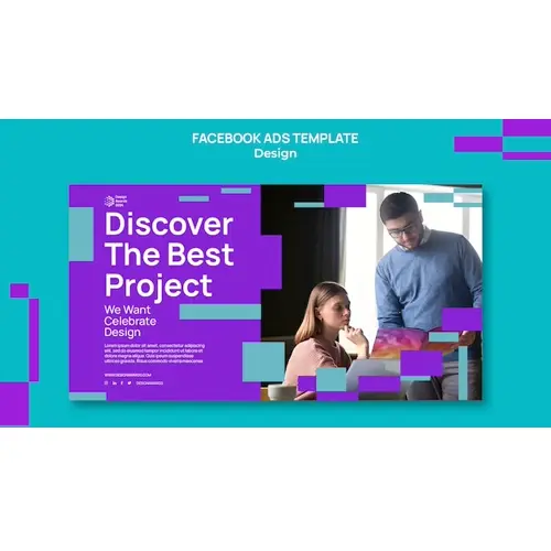 Geometric design awards facebook template