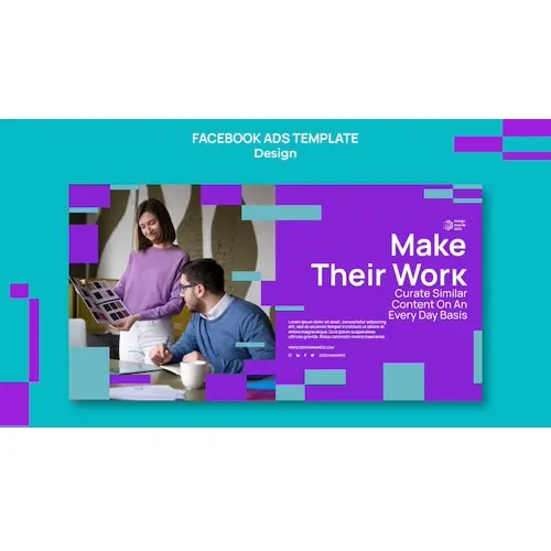 Geometric design awards facebook template