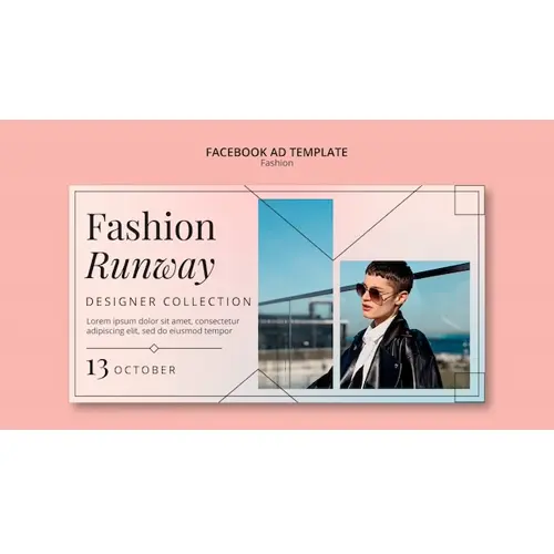 Geometric fashion facebook template