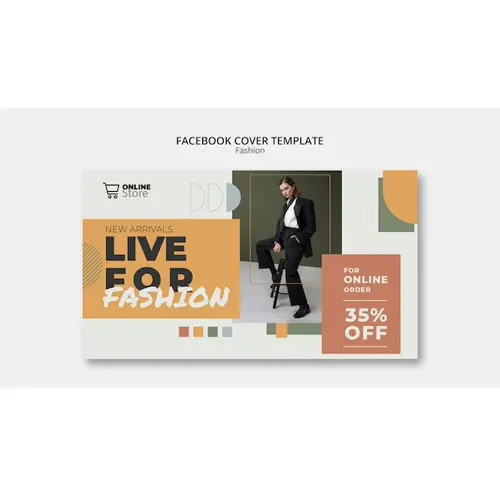 Geometric fashion sale facebook cover