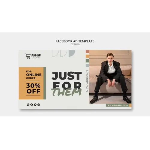 Geometric fashion sale facebook template