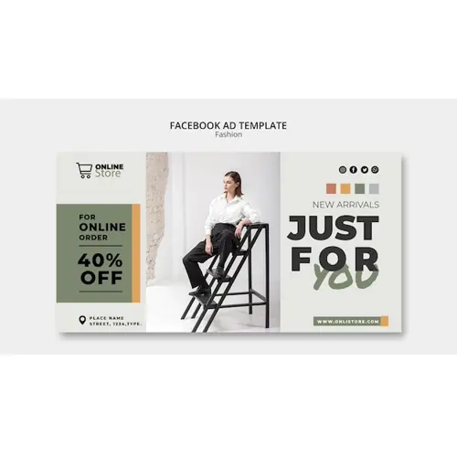 Geometric fashion sale facebook template