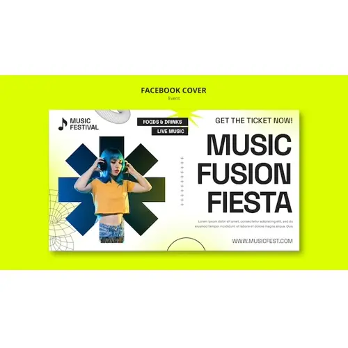 Geometric music event facebook cover