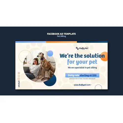 Geometric pet sitting job facebook template