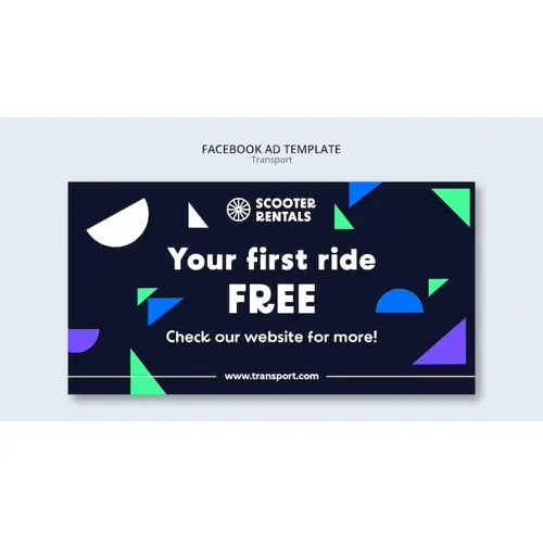 Geometric shapes transport facebook template