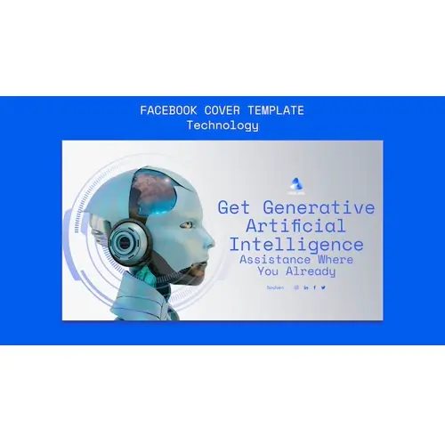 Gradient ai technology facebook cover template