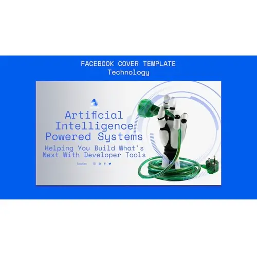 Gradient ai technology facebook cover template