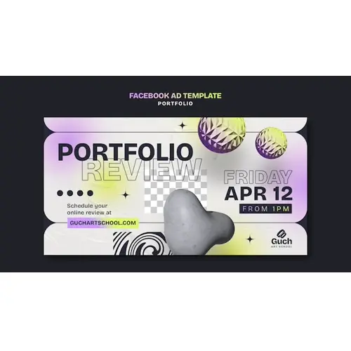 Gradient art school portfolio facebook template
