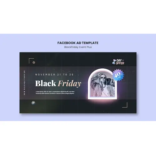 Gradient black friday promotion facebook template
