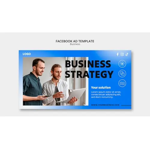 Gradient business strategy facebook template
