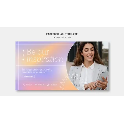 Gradient celestial style facebook template