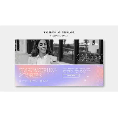 Gradient celestial style facebook template