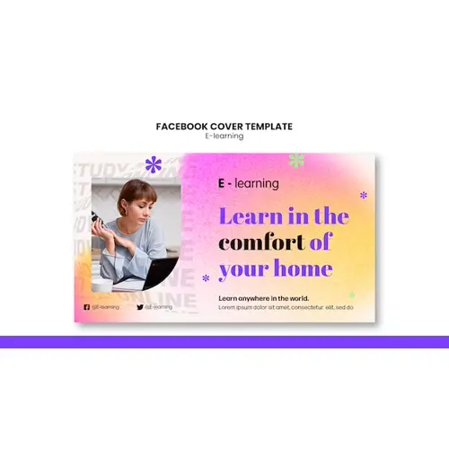 Gradient e-learning facebook cover