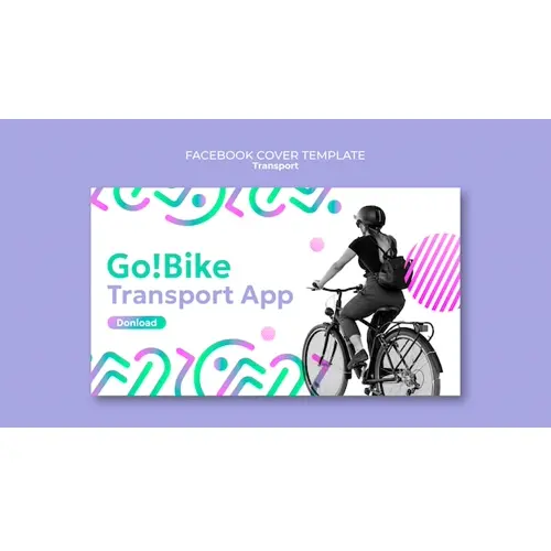 Gradient eco transport facebook cover template