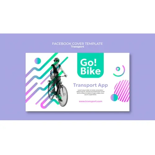 Gradient eco transport facebook cover template