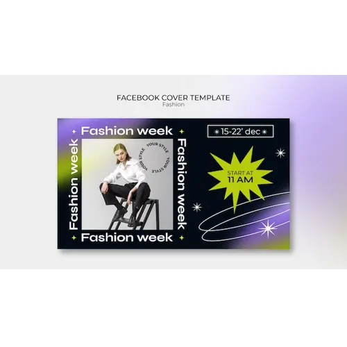 Gradient fashion facebook cover template