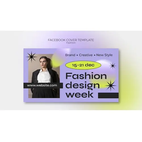 Gradient fashion facebook cover template