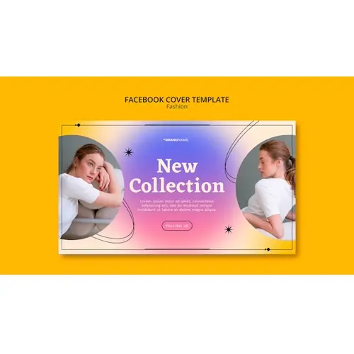 Gradient fashion facebook cover template