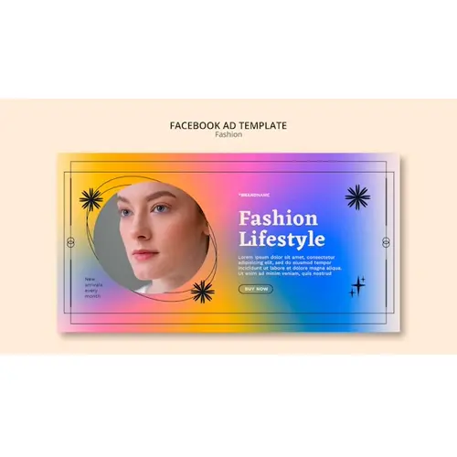 Gradient fashion facebook template