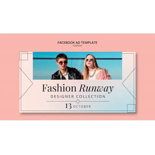 Gradient fashion facebook template