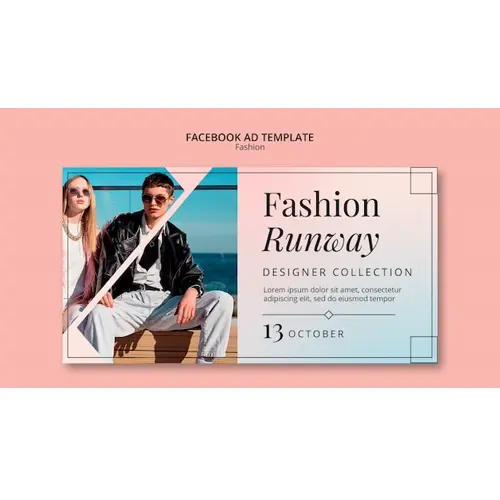 Gradient fashion facebook template