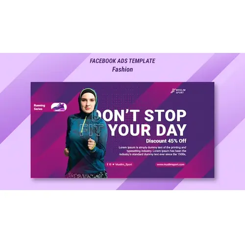 Gradient fashion trends facebook template