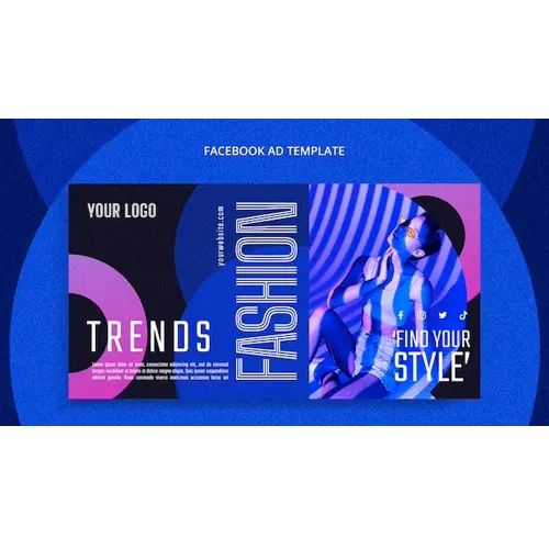 Gradient fashion trends facebook template