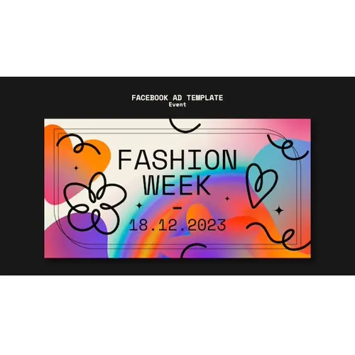 Gradient fashion week facebook template