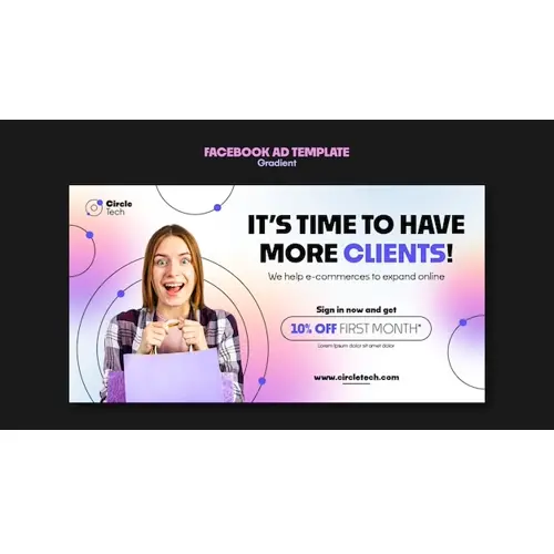 Gradient gradient business facebook template