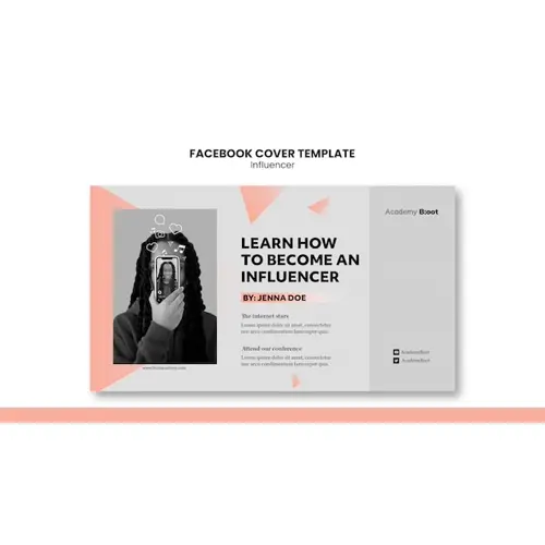 Gradient influencer facebook cover template